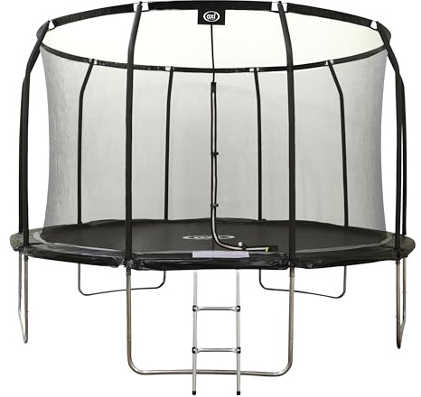 Axi Houston Trampoline Rond - Filet en Noir | Trampoline Hors Sol - pour Enfants - avec Bordure, Echelle Et Filet De Sécurité | pour Le Jardin/L'Extérieur,
