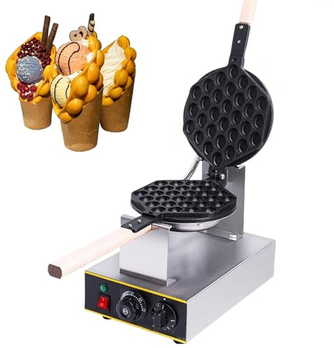 1400w Bubbelvåffelmaskin, Elektrisk Glassstrut Med Nonstick-yta Och 180° Rotationstemperatur: 50-250 °C, Kommersiell Elektrisk äggpuffsmaskin För Kaféer Hem