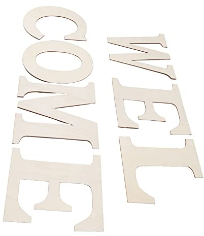 BTOSEP välkomstskylt uppsättning av 7 omålade dekorativa bokstäver för heminredning gjorda av robust plywood 2 mm tjock