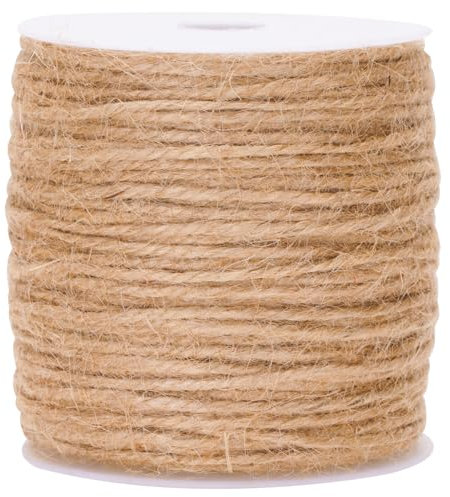 G2PLUS 100M Garten Kordel, 3 MM Jute-Schnur zum Bastel, Braun Dekokordel, 3 MM Jute Schnur für DIY Haushalt Kunstgewerbe Gartenarbeit Dekoration