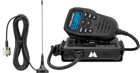 Midland - MXT275 MicroMobile GMRS Radio - 15 watts Two-Way Radio with Integrated Control Microphone - Overland Caravanning Tractors - Detachable External Magnetic Mount Antenna - 8 Repeater Channels