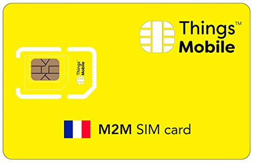 Scheda SIM M2M France -Things Mobile - Copertura globale, rete multi-operatore GSM/2G/3G/4G LTE senza costi fissi, senza scadenza con tariffe competitive. 10 € di credito Incluso