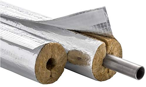 1 m de laine de roche isolante en aluminium - Coquille de tuyau - Isolation ENEV (34 x 30)