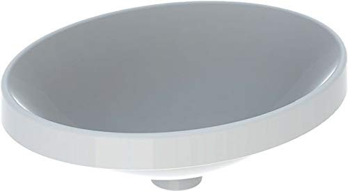 Keramag Geberit VariForm Einbauwaschtisch oval, 500x400mm, ohne Hahnloch, ohne Überlauf, Farbe: Weiß - 500.711.01.2