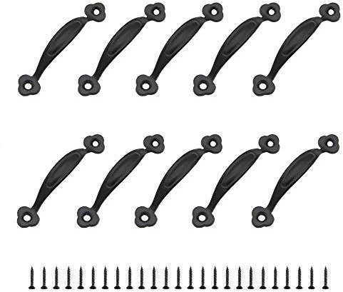 JINXM 10 Retro-Möbelgriffe, Türgriff, Griffabstand, rustikal, aus Zinklegierung, für Küche, Scheunentor, Garten, Schublade, Schrank aus Holz (80 mm)