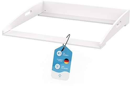 FLIPLINE Wickelaufsatz Hemnes HappyBaby weiß [85x75x13cm] für IKEA Hemnes Kommode - INKL. 2-Stufen-Sicherheit an Wand und Kommode - Wickeltischaufsatz 100% sicher
