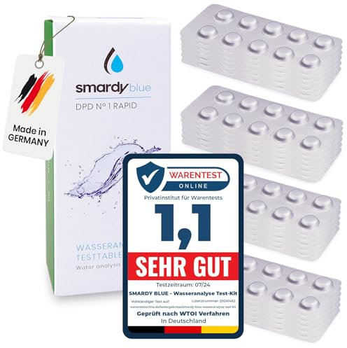 smardy 240 Pastiglie per Test Rapidi DPD1 (Cloro Libero) Shake Tester Compresse di Prova per l‘Analisi dell'Acqua in Piscina, Acqua Potabile, Acquario