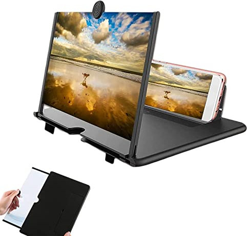 Loupe D'écran Portable Amplificateur D'écran Support de Téléphone HBYMYDA 10'' 3x HD Noir