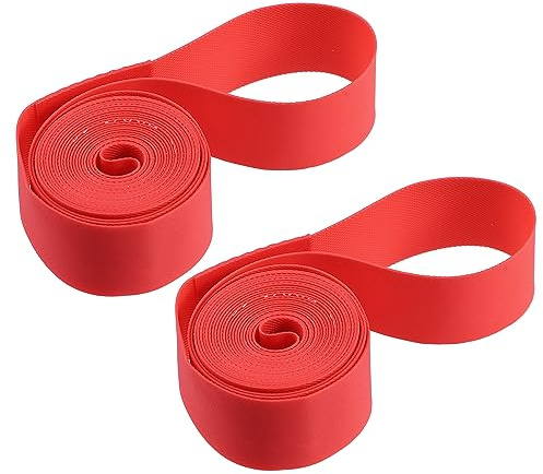 X AUTOHAUX 700C 27 Bike Bicycle Wheel Rim Strip Rim Tape Liner Inner Tube Protection Band PVC Red Pair