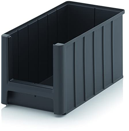 Creativ Ladenbau GmbH Sichtlagerkasten/Sichtbox/Stapelbox/Lagerbox in Größe 4 hoch, stapelbar, Farbe: anthrazitgrau (Anthrazitgrau ähnlich RAL7016)