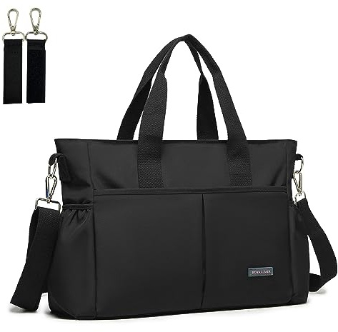 ROYALFAIR Sacs à Dos à Langer Pour Bébé Sac de Voyage Sac à Couches Multifonction Grand Capacité Sac à Dos avec pour Maman et Papa poussettes Voyage avec Crochet Pour Poussette(noir,40 x 12,8 x 28 cm)