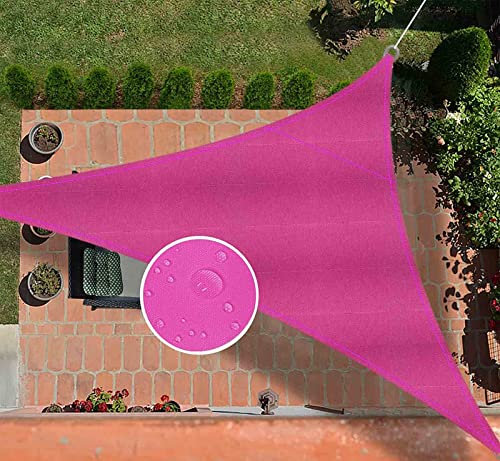 FJAUOQ Sonnensegel Dreieckig Sonnensegel Wasserdicht Sonnenschutz Garten Balkon Inkl Befestigungsseile Wetterschutz Wasserabweisend 95% Uv Schutz,Rosa,4x4x4m