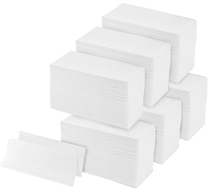 IMBALLAGGI 2000, Asciugamani Monouso Carta Usa e Getta Piegate a Z 6 Pack x 150 Pz Pura Cellulosa 2 Veli Morbidi Assorbenti, Salviette Dispenser Universale Asciugamani Carta Mani Foglio Aperto 24x21cm