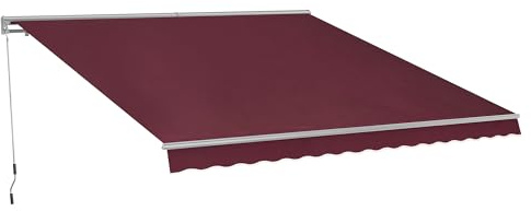 MCombo Patio Awning 10x8 Feet Sunshade Canopy with Half-Cassette for Manual Retractable Awnings, 4679 (Burgundy)