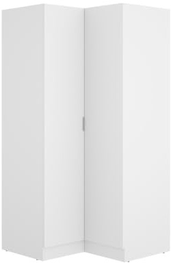 Befara Placard Coin avec Portes Nori, Blanc, 92 x 93 x 184 cm, Armoire d'angle avec Portes