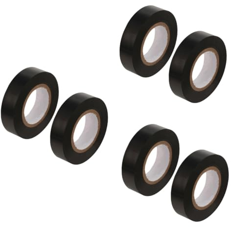 Gatuida 6rolls Strong Black Tape Repair Tape Insulation Vinyl for Diy Tent Electricians