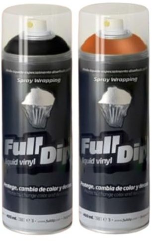 AutoFullCar - Pack De 2 Sprays Full Dip - El pack se compone de 1 Spray Bronce Dorado Cupra + 1 Spray Negro (base) - Formato 400 ml Unidad.