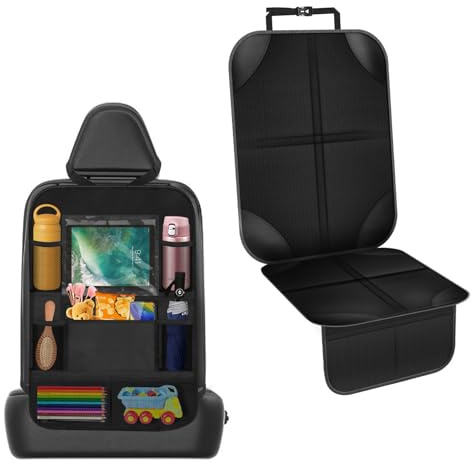 VFANDV Protector de asiento infantil Isofix, antideslizante y impermeable con bolsillos de malla, asiento universal