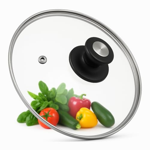 CHEFZOCO Tapa de Cristal para sarten, Tapa de Vidrio Multiusos, Tapadera de Cristal para Olla, Tapa de Cristal con Mango, Tapa Cacerola, Resistente Altas temperaturas, Apto para 20 cm