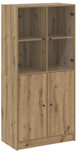 vidaXL Highboard, Sideboard mit Türen, Kommode Schrank für Wohnzimmer, Anrichte Beistellschrank Hochschrank Bücherschrank, Artisan-Eiche Holzwerkstoff