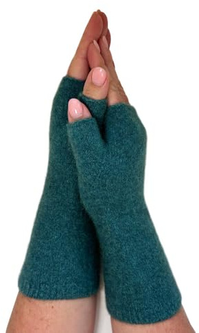 Native World Wristwarmer | Possum Merino & Silk | Soft, Warm & Lightweight Fingerless Hand Warmers | Made in New Zealand (Mist)