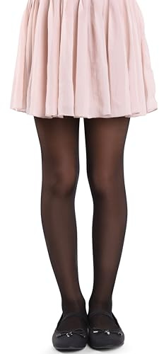 MANA MANA Collants Pour Filles - Élégants Et Confortables Pour Toutes Les Occasions - Collants D'école Polyvalents, Fins Et Transparents - Fabriqués En Italie, Nero, 122/128 cm