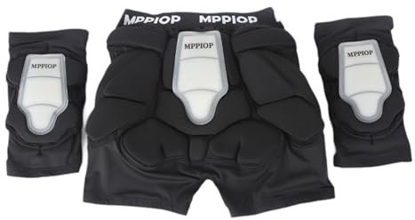 Milageto Gepolsterte Shorts, Schutzausrüstung zum Skifahren, bequemer Hüftschutz, Po-Pad-Kissen zum Skateboarden, Snowboarden, Skaten, Reiten