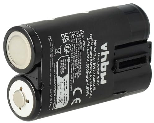 vhbw Akku kompatibel mit Kodak EasyShare CD43, CD40, C743, C813, C875, C663, C713, C657, CD33, C613, C643 Kamera (2000 mAh, 2,4 V, NiMH)
