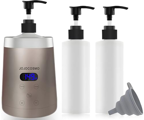 JOJOCOSMO Réchauffeur d'huile de massage avec deux distributeurs d'huiles essentielles, température réglable de 86 à 149 °F, adapté aux salons de beauté et aux massages à domicile, couleur champagne