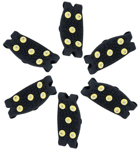 Healeved 3pares Crampones y Cubrezapatillas Antideslizantes para Tacos De Tracción para para Senderismo Negros
