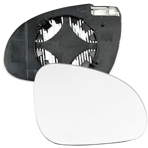 DIFLAX Cristal de Espejo Retrovisor Lateral Coche Cristal de Retrovisor Calefactable Lado Derecha Retrovisor Exterior Ajustable Reemplazar Lente de Marcha Atrás con Placa de Respaldo para VW Golf