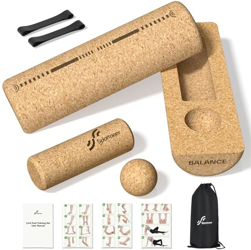 Sportneer Cork Balance Board with Storage Bag – Natural Cork Balance Board