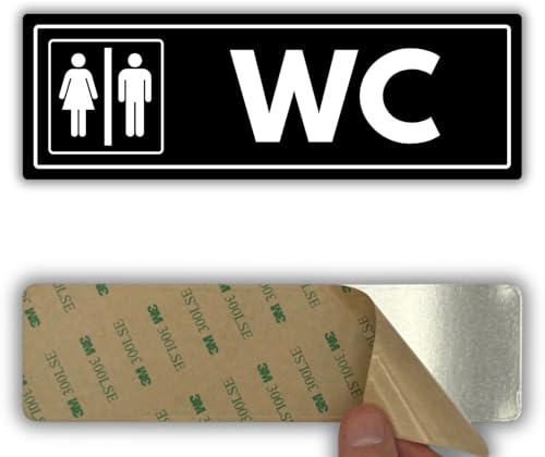 Señal Baño Unisex - 7,5 x 23 cm - Acrílico - Grosor 2mm - Señal de Aseos Mixto - Placa Cartel - Material Acrílico Grueso - Cartel para Negocios (Baño Unisex)