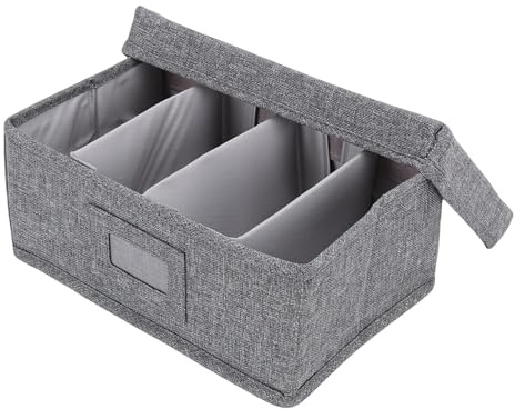 Naroote Soporte para Tarjetas de índice, Caja de Almacenamiento Organizadora de Tarjetas de índice de PP con 4 Divisores Desmontables y Tapa a Prueba de Polvo, para Didácticas,