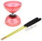 Diabolo mit Zusätzlicher Schnur, Jonglierspielzeug mit Diabolo Metallhänden, rot, 13cm