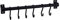 Gourmet Kitchen Utensil Rack with 6 Hooks, Wall Mounted Rail Wrought Iron Hanging Utensil Holder Rack with Removable S Hooks 16 Inch (Black-6 Hooks)