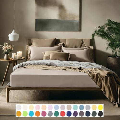Carpe Sonno Elastisches Jersey Spannbettlaken 140x200cm Baumwolle bis 160x200cm [Made in EU] Absolut Bügelfrei - 15 cm bis 25 cm Steghöhe | Bettlaken 140x200 | Spannbettlaken 160x200 Baumwolle