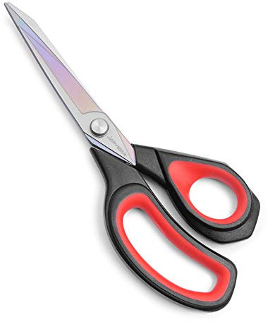 JARVISTAR 22cm Professionelle Schneiderschere Stoffschere: Weichem Griff Schere für Stoff, Scharfe Titan-Beschichtung Edelstahlklinge, Textilschere zum Schneiden, Kleidung, Leder, Jeans, Nähen