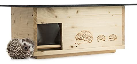 Woid Herz Hôtel (IG1) pour hérisson XXXL - Maison pour hérisson avec entrée Labyrinthe et clapet pour Rat - avec Fond et Ouverture de Toit Amovible pour Un Nettoyage Facile