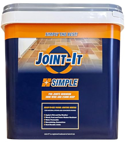 Joint-It Simple Grey – Better Polymeric Sand Alternative, Haze-Free Patio Jointing Sand for Flagstones and Pavers, Wet Application Paver Joint Sand 28lbs, Grey