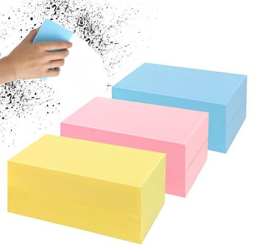 6 Stück Wiederverwendbare Staubschwämme, Saugfähiger PVA Schwamm, Staub Damp Clean Duster Schwamm, PVA Küchenschwämme, Multifunktionale PVA Super Saugfähigen Reinigungsschwamm Block (Rund)