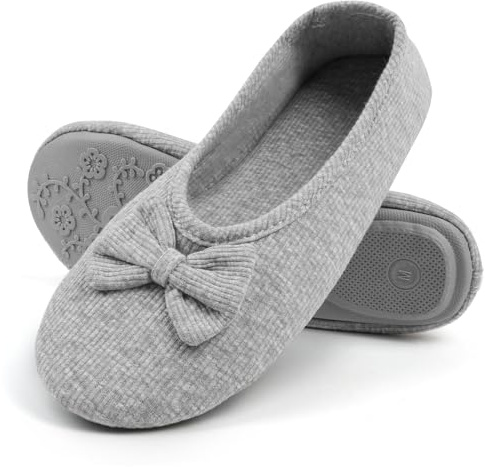 OFFCUP Pantofole da Donna, 40-41EU Scarpe da Casa, Pantofola Ballerina Donna Pantofole da Casa Memory Foam Inverno Ciabatte Pantofola Interno Caldo Peluche Leggero Scarpe di Cotone (Grigio)