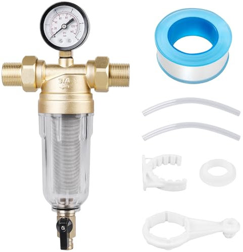 Filtro de agua reutilizable, filtro de retrolavado de 1 pulgada, prefiltro de agua para sedimentos, filtro fino lavable para conexión doméstica, manguera de agua de pozo, tuberías de agua doméstica