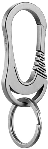 KEEPO LINK Keychain Carabiner Clip for Keys, Titanium Carabiner Keychain Key Ring for Everyday Carry, OLM01 (Gunmetal Grey)
