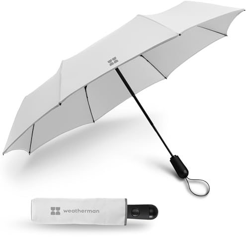 Weatherman Ombrello – Mini ombrelli piccoli e compatti da viaggio – Ombrelli antivento resistenti fino a 45 MPH vento – Ombrelli da viaggio per pioggia, vento, borsa, tasca, zaino, auto – Ombrelli da