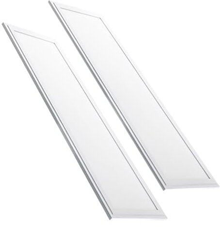 Due Pannelli LED 60W 220V 120x30 cm Bordo Bianco Luce Switch 3000K-4200K-6400K