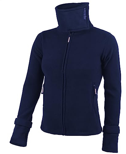 ALPIDEX Dam Fleecejacka Hög Golvkrage Tummenhål Fleece Jacka Anti-Noppning Varm Mjuk Dragkedja