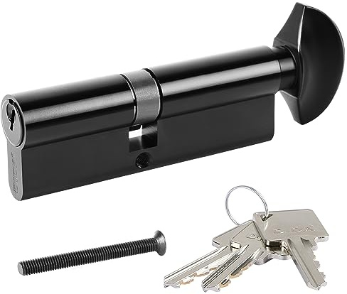 DIDA® 100mm(55T/45) Thumb Turn Euro Cylinder Lock,UPVC Barrel Lock with 3 Keys Anti-Pick,Anti-Bump,Anti-Drill,High Security,Matte Black Finish,Suitable for All Door Types,BS EN 1303:2005