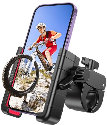 bokilino Fahrrad-Handyhalterung, [Kamera-kompatibel] Handyhalterung für Elektroroller, Mountainbike, Geländemotorrad und Motorrad - 360° Drehung - Geeignet für iPhone u