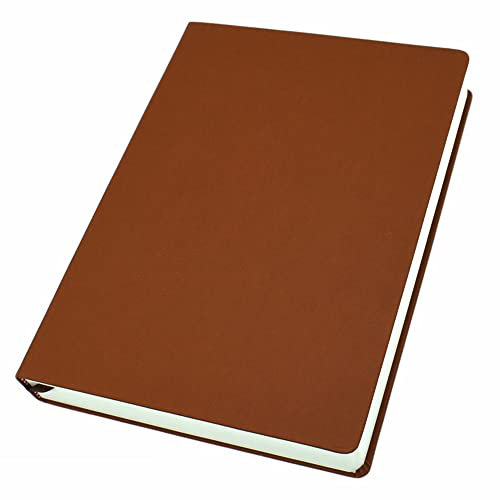 Mottagare skissbok ritning anteckningsbok skissblock PU-läder inbunden journal anteckningsbok 660 sidor 80GSM (brun, A4)